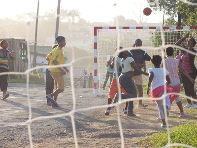 goal posts donated by the Department of Sport
